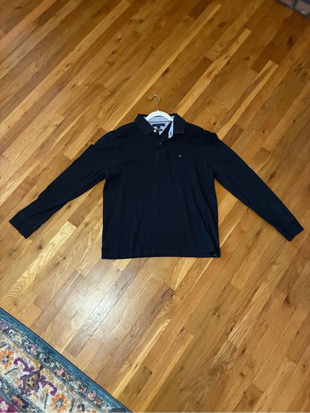 Tommy Hilfiger Men's Long-Sleeve Polo - Dark Navy